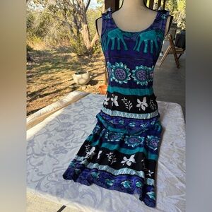 VTG - New York & Company Blue Teal Sleeveless Maxi Dress